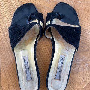 VINTAGE BLACK MANOLO BLAHNIK SANDALS - 8.5
